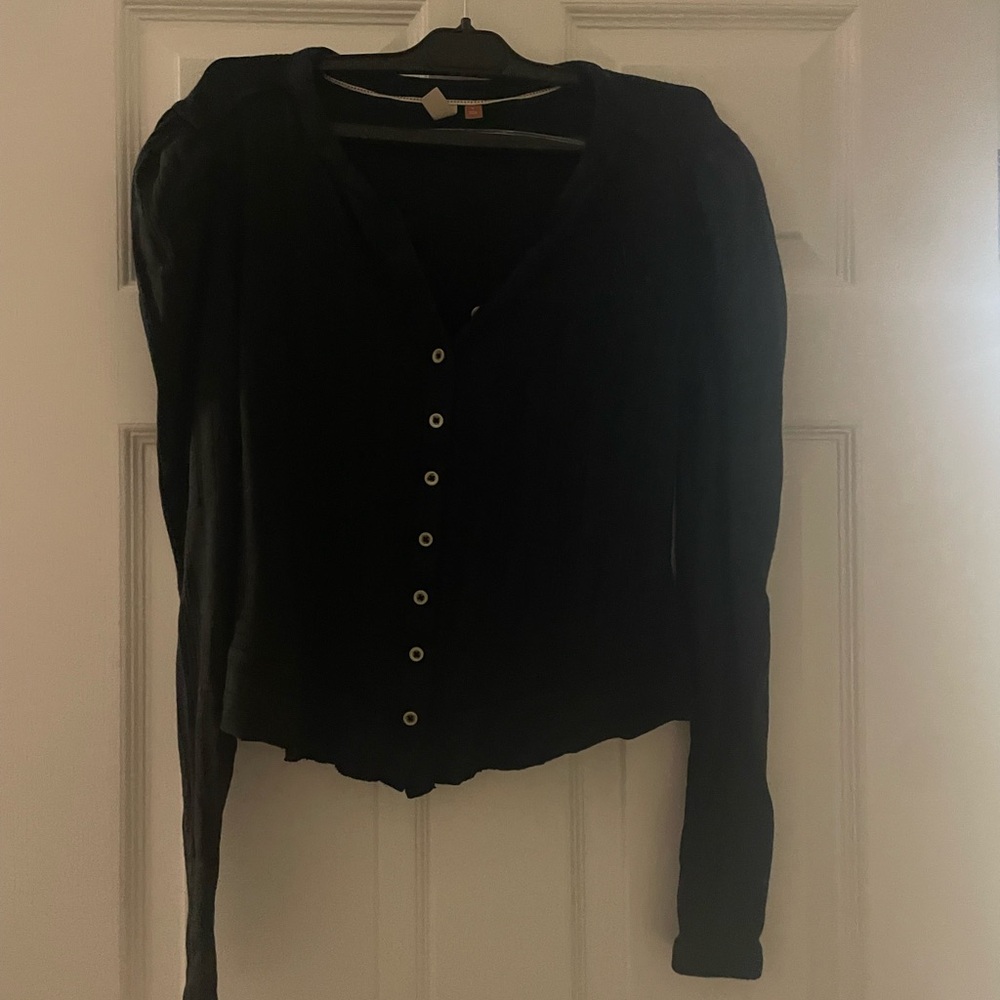 Anthropologie Black Button-Up Women's Top
